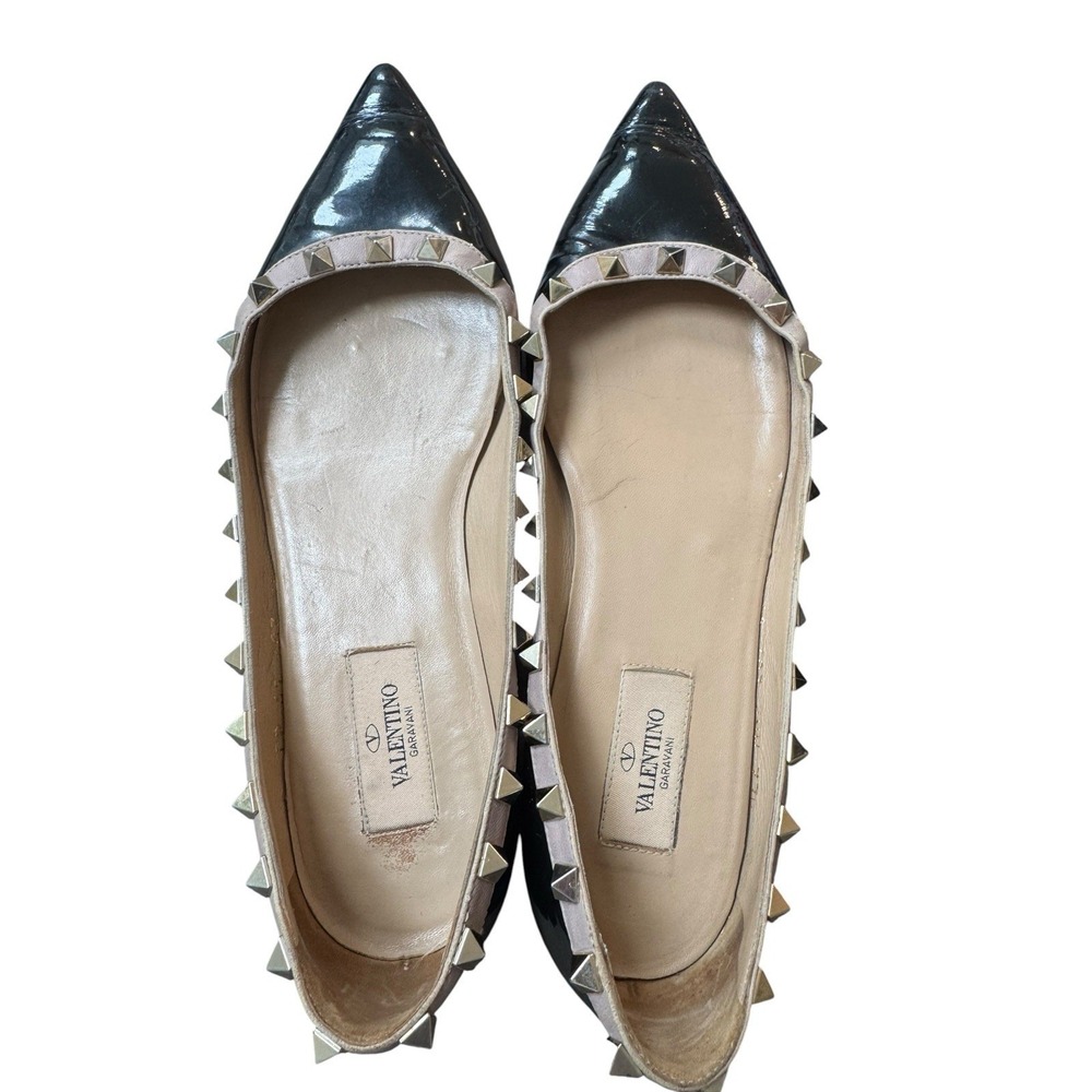 Authentic Valentino Garavani Rockstud Patent Flats – Size EU 37.5